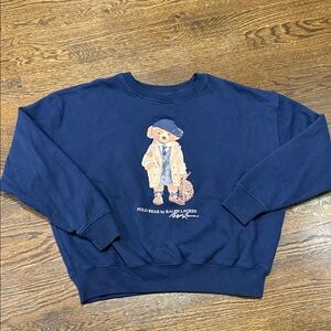 Polo by Ralph Lauren Bear Graphic Navy Sweater Girls XL16